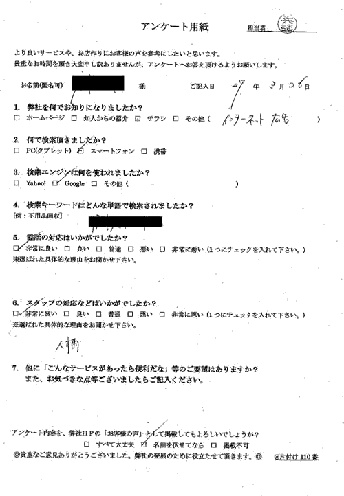 広島市・30代男性/匿名希望様